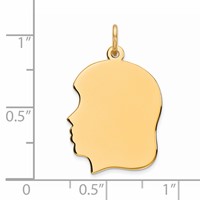 Sterling Silver GP Engravable Girl Polished Disc Charm view 3