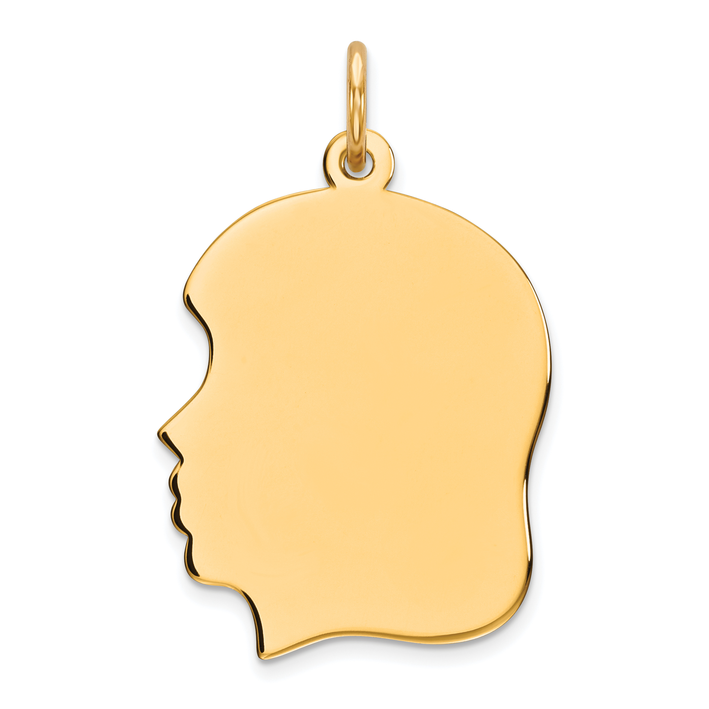 Sterling Silver GP Engraveable Girl Polished Disc Charm (QM361G/50)