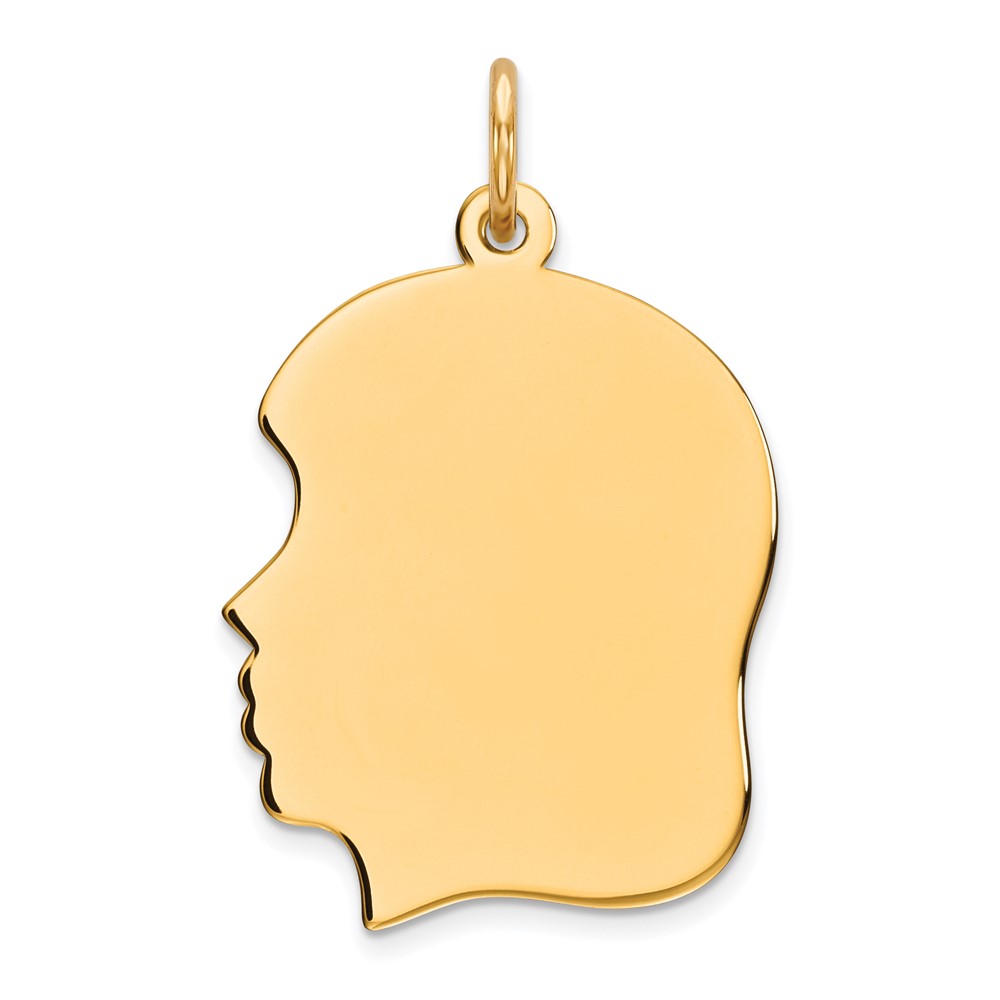 Sterling Silver GP Engraveable Girl Polished Disc Charm (QM361G/50)