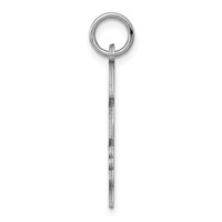 SSilver Rh-plt Engravable Girl Polished Front Satin Back Disc Charm view 2