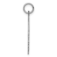 SSilver Rh-plt Engravable Boy Polished Front Satin Back Disc Charm view 2