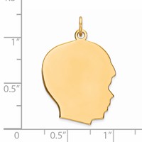 Sterling Silver GP Engravable Boy Polished Disc Charm view 3
