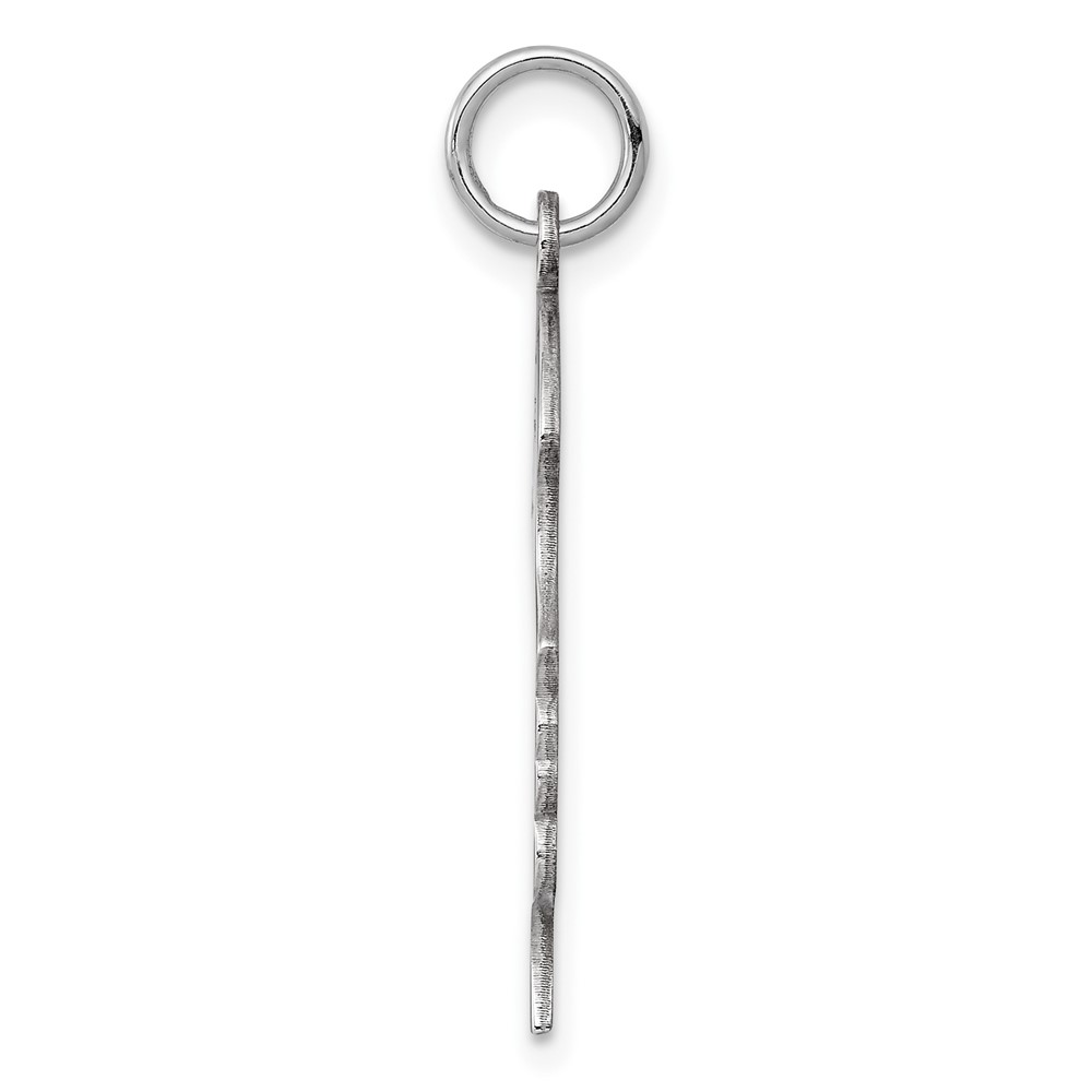 Sterl Silver Rh-plt Engraveable Girl Polished Front/Satin Back Disc Charm (QM365/35)