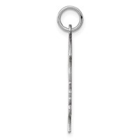 Sterling Silver Rh-plt Engravable Girl Disc Charm Polish on Front Back view 2