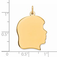 Sterling Silver GP Engravable Girl Polished Disc Charm view 3