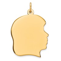 Sterling Silver GP Engravable Girl Polished Disc Charm view 1