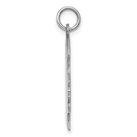Sterling Silver Rhod-plated Eng. Girl Polished Front Satin Back Disc Charm view 2