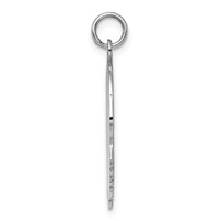 Sterling Silver Rhod-plated Eng. Boy Polished Front Satin Back Disc Charm view 2