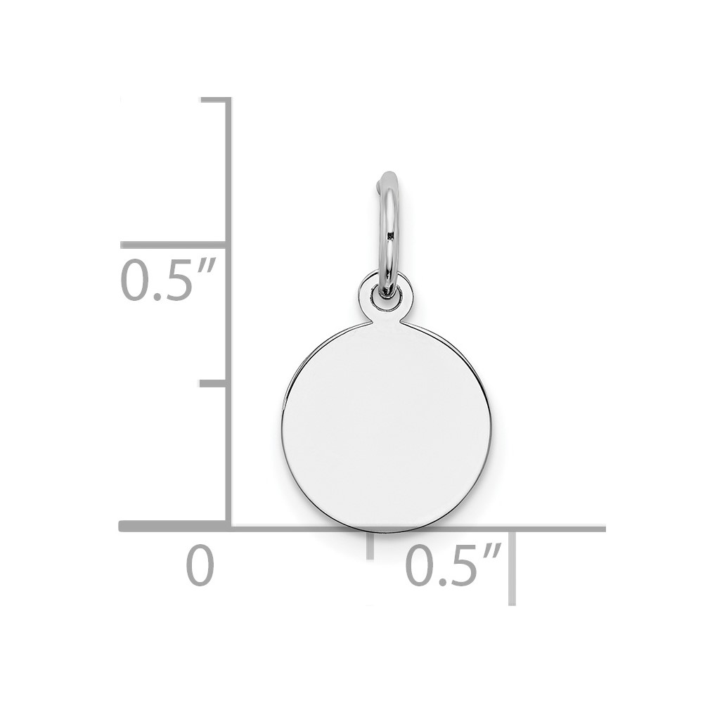 Sterling Silver Rh-plt Engraveable Round Polished Front/Back Disc Charm (QM370/18P)