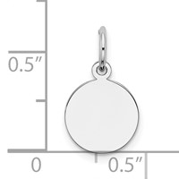 Sterling Silver Rh-plt Engraveable Round Polished Front Back Disc Charm view 3