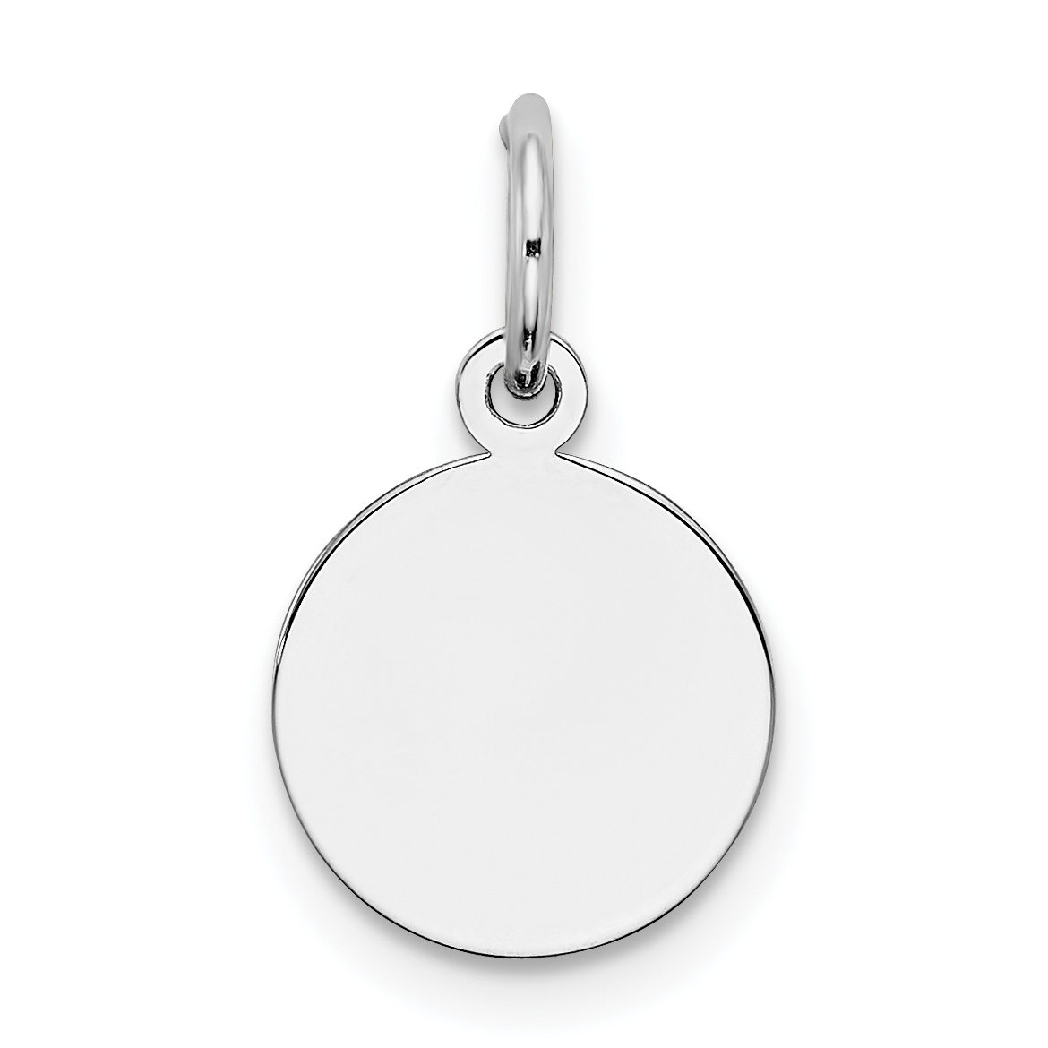 Sterling Silver Rh-plt Engraveable Round Polished Front/Back Disc Charm (QM370/18P)