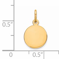 Sterling Silver GP Engraveable Round Polished Disc Charm view 3