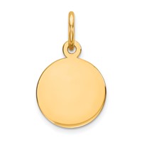 Sterling Silver GP Engraveable Round Polished Disc Charm view 1