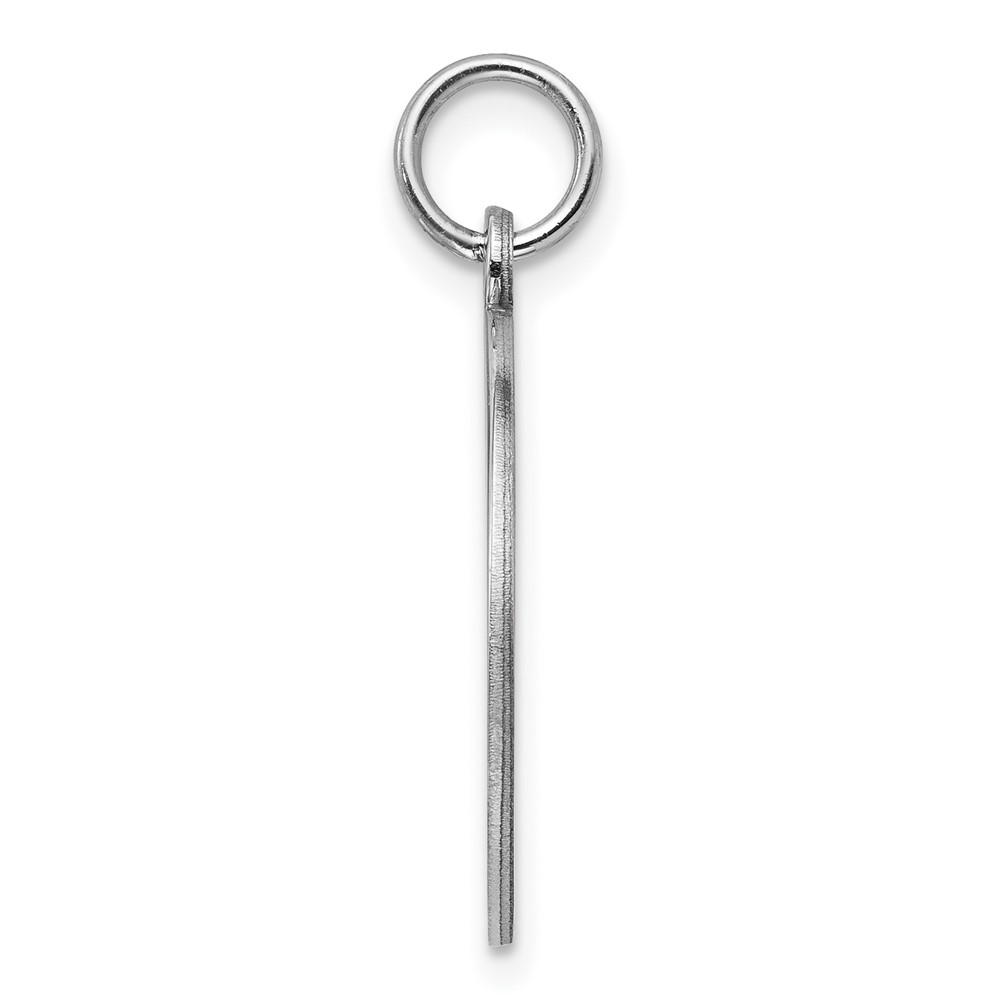 Sterling Silver Rh-plt Engraveable Round Polished Front/Back Disc Charm (QM371/27P)