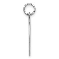 SS Rh-plt Engraveable Round Polished Front Satin Back Disc Charm view 2