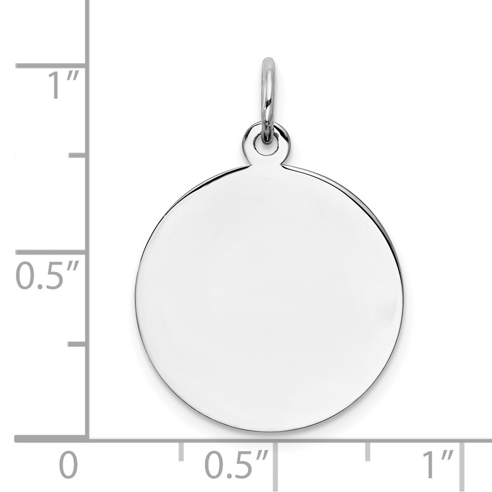 Sterling Silver Rh-plt Engraveable Round Polished Front/Back Disc Charm (QM371/27P)