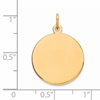 Sterling Silver GP Engraveable Round Polished Disc Charm view 3