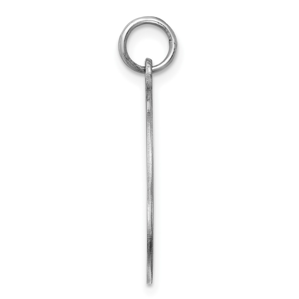 Sterling Silver Rh-plt Engraveable Round Polished Front/Back Disc Charm (QM372/27P)