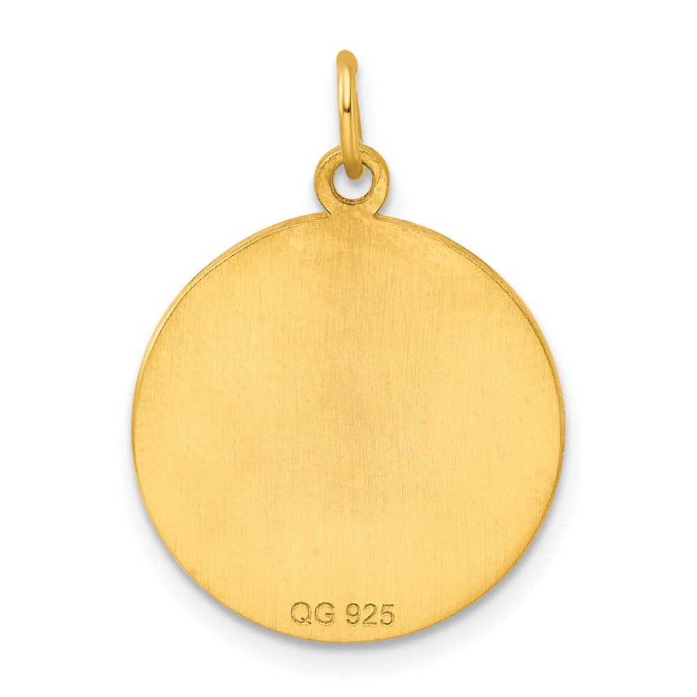 Sterling Silver GP Engraveable Round Polished Disc Charm (QM372G/27)