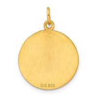 Sterling Silver GP Engraveable Round Polished Disc Charm view 4