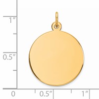 Sterling Silver GP Engraveable Round Polished Disc Charm view 3