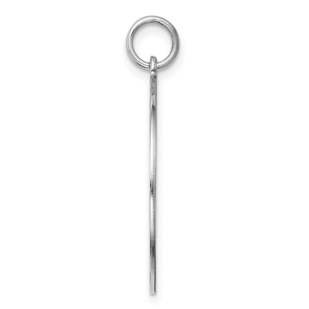 Sterling Silver Rh-plt Engraveable Round Polished Front/Back Disc Charm (QM373/18P)