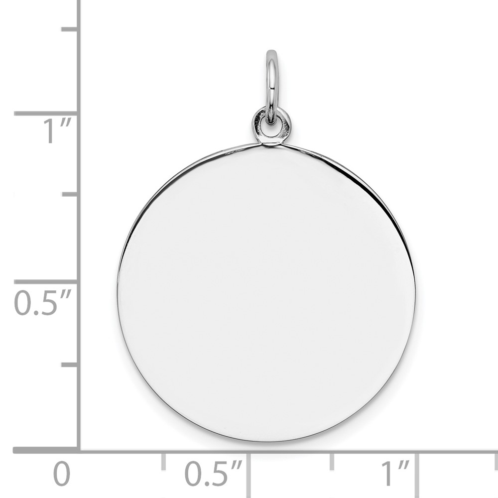 Sterling Silver Rh-plt Engraveable Round Polished Front/Back Disc Charm (QM373/18P)