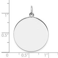 Sterling Silver Rh-plt Engraveable Round Polished Front Back Disc Charm view 3