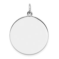 Sterling Silver Rh-plt Engraveable Round Polished Front Back Disc Charm view 1