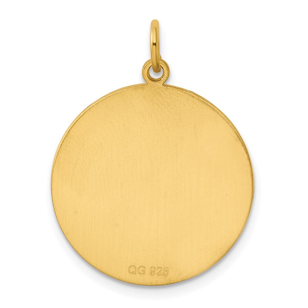 Sterling Silver GP Engraveable Round Polished Disc Charm (QM373G/35)
