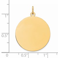 Sterling Silver GP Engraveable Round Polished Disc Charm view 3
