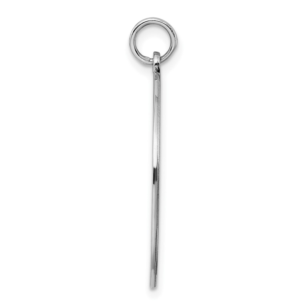 Sterling Silver Rhod-plated Eng. Rnd Polish Front/Satin Back Disc Charm (QM374/50)