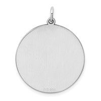 Sterling Silver Rhod-plated Eng. Rnd Polish Front Back Disc Charm view 4