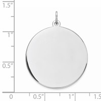 Sterling Silver Rhod-plated Eng. Rnd Polish Front Back Disc Charm view 3