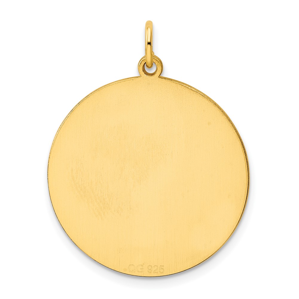 Sterling Silver GP Engraveable Round Polished Disc Charm (QM374G/18)