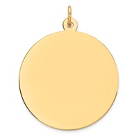Sterling Silver GP Engraveable Round Polished Disc Charm view 1