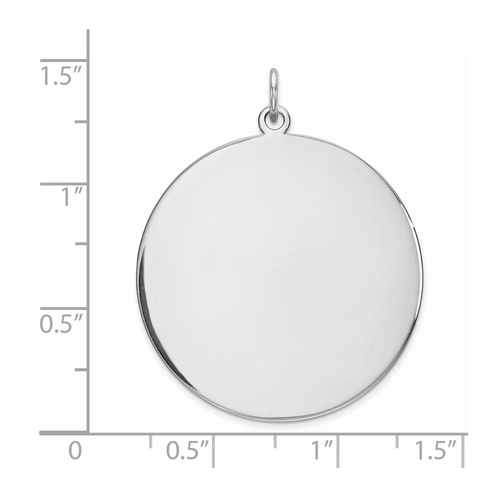 Sterling Silver Rhod-plated Eng. Rnd Polish Front/Satin Back Disc Charm (QM375/27)
