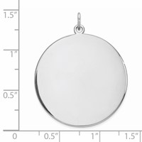 Sterling Silver Rhod-plated Eng. Rnd Polish Front Back Disc Charm view 3