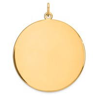 Sterling Silver GP Engraveable Round Polished Disc Charm view 1
