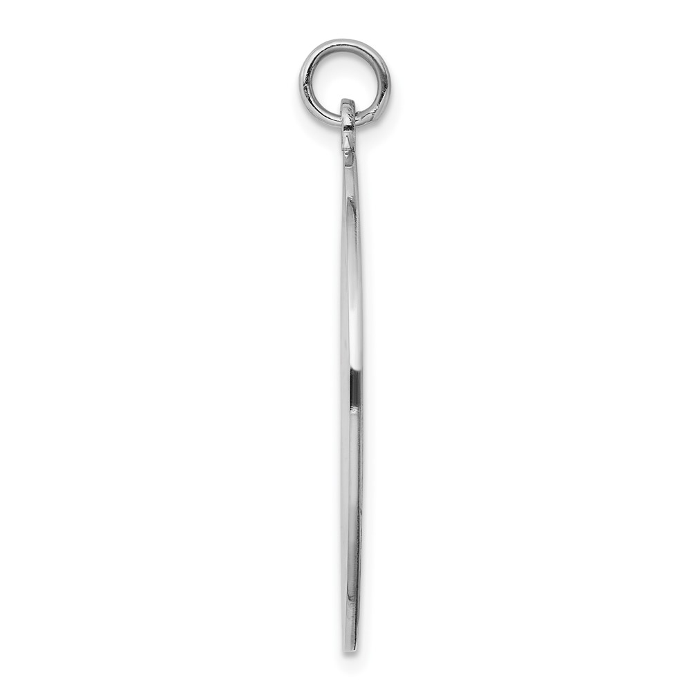 Sterling Silver Rhod-plated Eng. Rnd Polish Front/Back Disc Charm (QM376/35P)