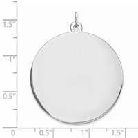 Sterling Silver Rhod-plated Eng. Rnd Polish Front Satin Back Disc Charm view 3