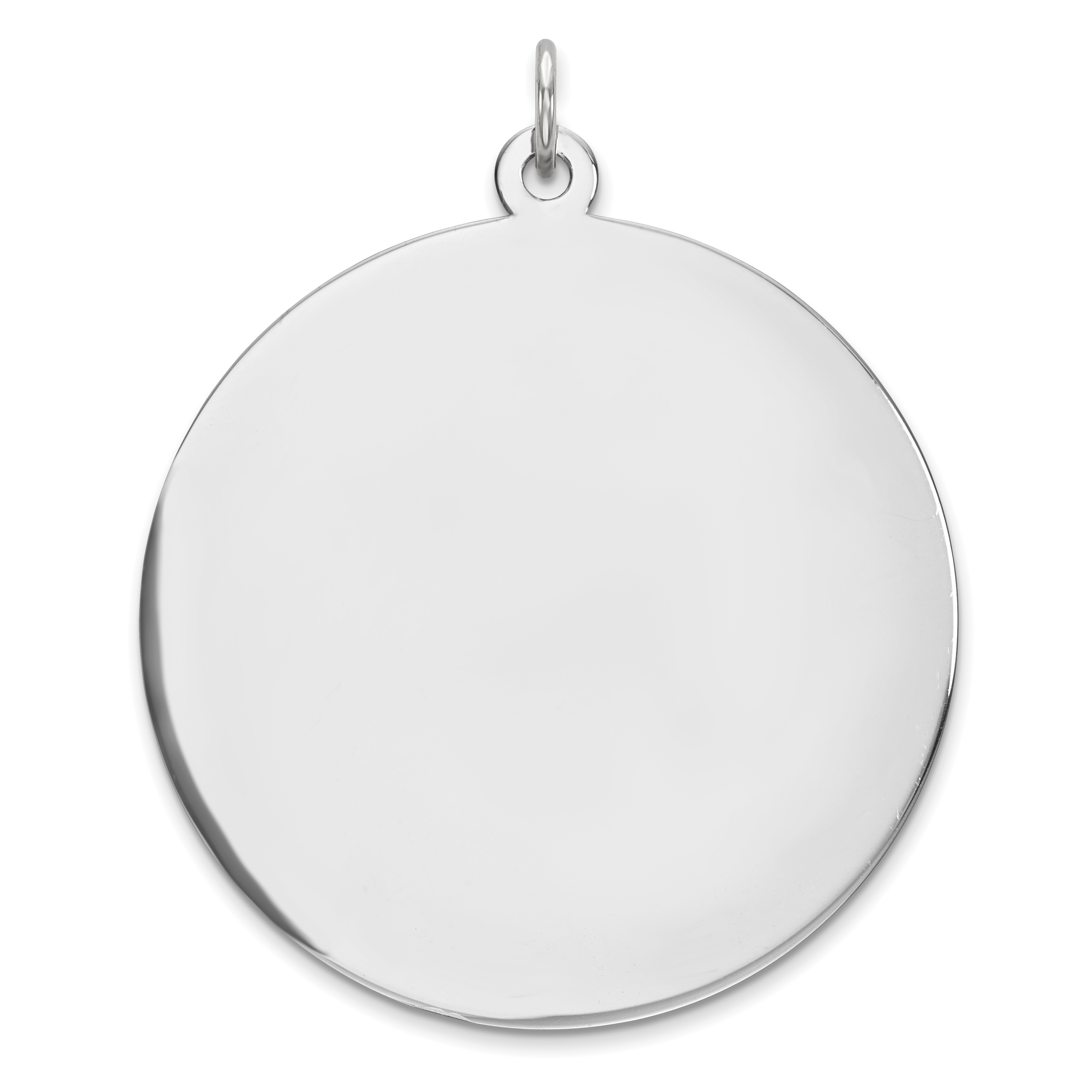 Sterling Silver Rhod-plated Eng. Rnd Polish Front/Satin Back Disc Charm (QM376/35)