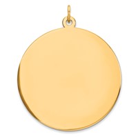 Sterling Silver GP Engraveable Round Polished Disc Charm view 1