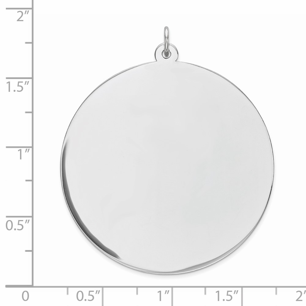 Sterling Silver Rhod-plated Eng. Rnd Polish Front/Back Disc Charm (QM377/35P)