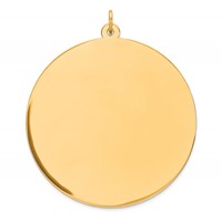Sterling Silver GP Engraveable Round Polished Disc Charm view 1