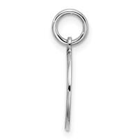 Sterling Silver Rhod-plated Eng. Rnd Polish Front Back Disc Charm view 2