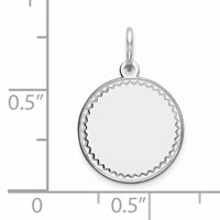 Sterling Silver Rhod-plated Eng. Rnd Polish Front Back Disc Charm view 3