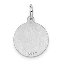 Sterling Silver Rhod-plated Eng. Rnd Polish Front Back Disc Charm view 4