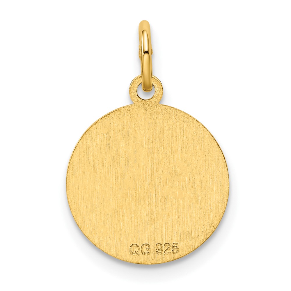 Sterling Silver GP Engraveable Round Polished Disc Charm (QM379G/27)