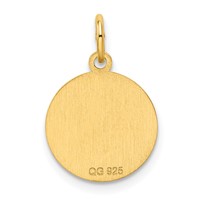 Sterling Silver GP Engraveable Round Polished Disc Charm view 4